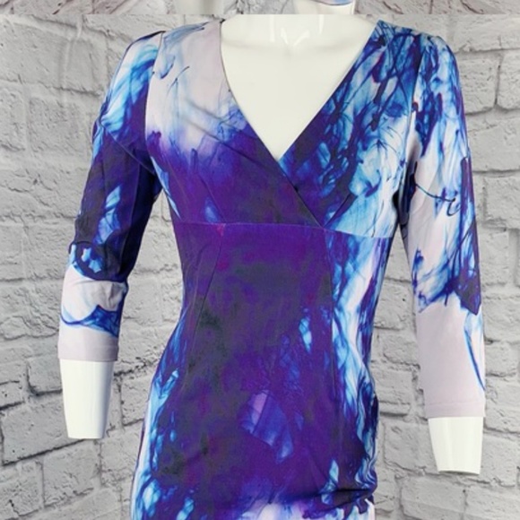 RENE RUIZ WOVEN SHEATH V NECK BODYCON A-LINE DRESS - Picture 2 of 6